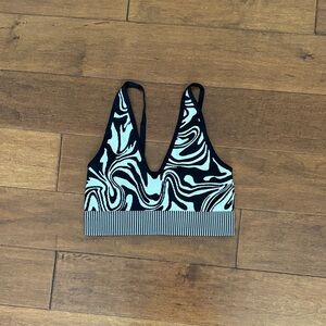 Garage Black and White Swirl Crop Top